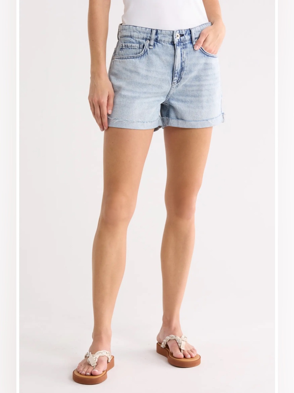 NWT Rag & Bone ‘Dylan’ Light Wash, Cuffed Denim Shorts in “Palmer”, Size 29